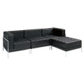 Moden Mueble de recepción de oficina de cuero Sofá comercial seccional (F86-3)